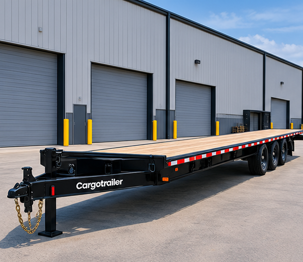img14_1-1.png Cargotrailer 8.5′ x 40′ Flatbed Trailer – Triple Axle, Deckover, Wood Deck - Image 1