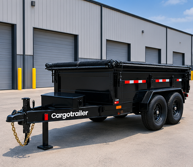 Cargotrailer 5′ x 8′ Tipper Trailer – Tandem Axle, Hydraulic Dump, Tarp Kit