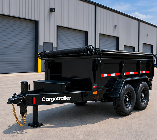 Cargotrailer 7′ x 12′ Tipper Trailer – Tandem Axle, Hydraulic Dump, Tarp Kit