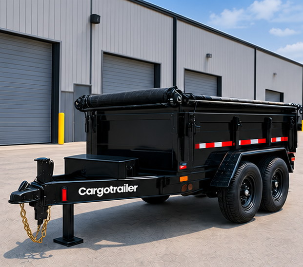 Cargotrailer 7′ x 14′ Tipper Trailer – Tandem Axle, Hydraulic Dump, Tarp Kit