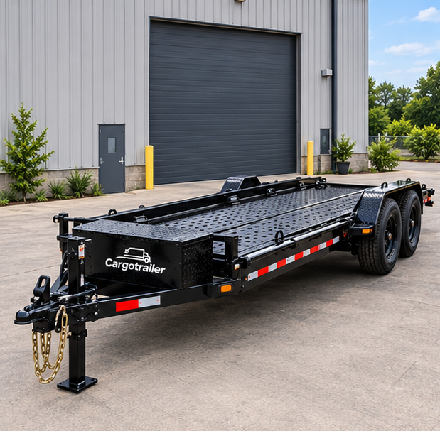 img25_1-1.png Cargotrailer 8.5′ x 20′ Car Transporter Trailer – Tandem Axle, Steel Channel Deck, Drive-Over Fenders - Image 1