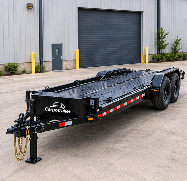 Cargotrailer 8.5′ x 28′ Car Transporter Trailer – Tandem Axle, Steel Channel Deck, Drive-Over Fenders