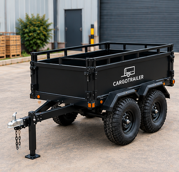 Cargotrailer 4′ x 6′ Quad Trailer – Tandem Axle, All-Terrain Tires, Steel Box Body